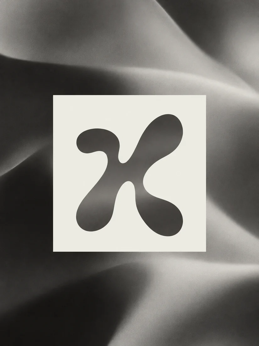 Branding: símbolo de la marca sobre tela en blanco y negro